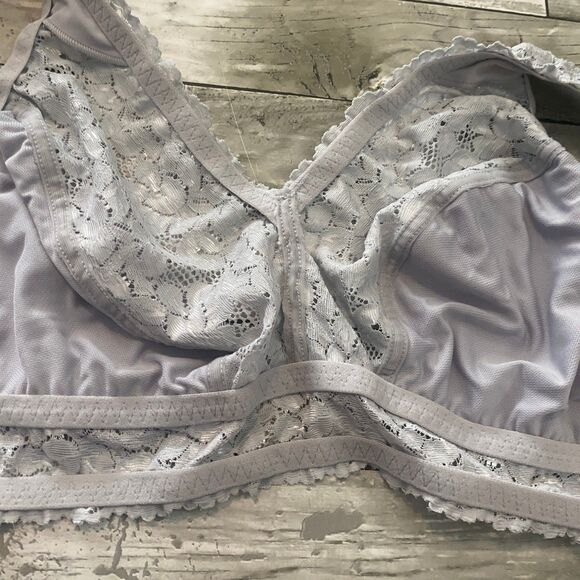 Breezies Wire-free grey lace bra bralette 2X - Picture 2 of 6